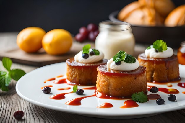 Photo une assiette de nourriture avec du fromage et de la sauce