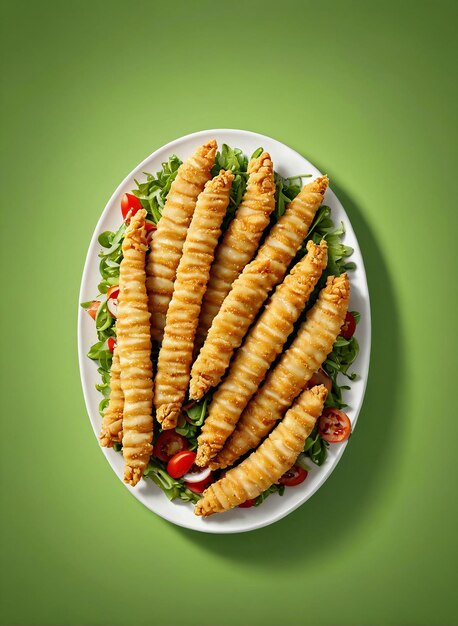 Photo une assiette de nourriture avec un fond vert avec un contexte vert