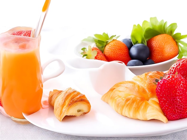 Photo une assiette de nourriture générée par ai