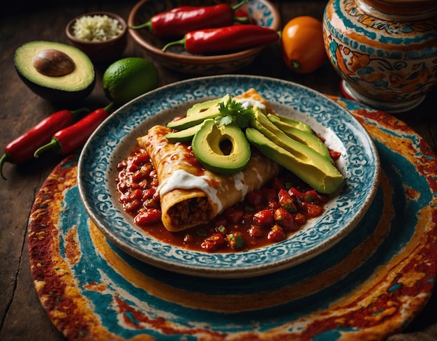 Photo une assiette de nourriture avec un hot-dog dessus