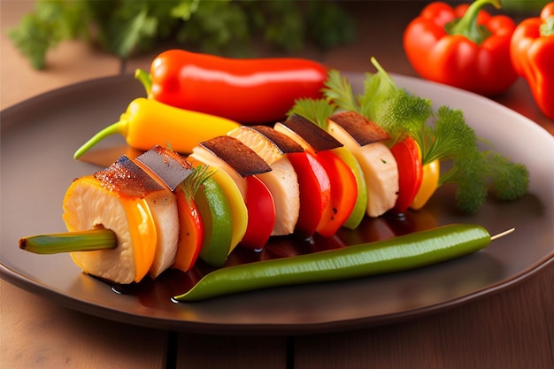 Une assiette de nourriture avec des légumes dessus