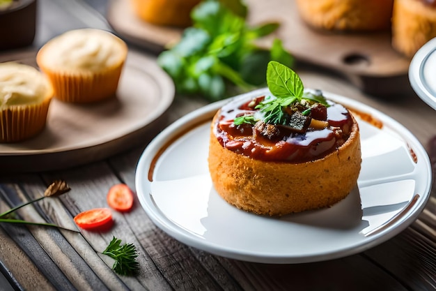 une assiette de nourriture avec un pain dessus