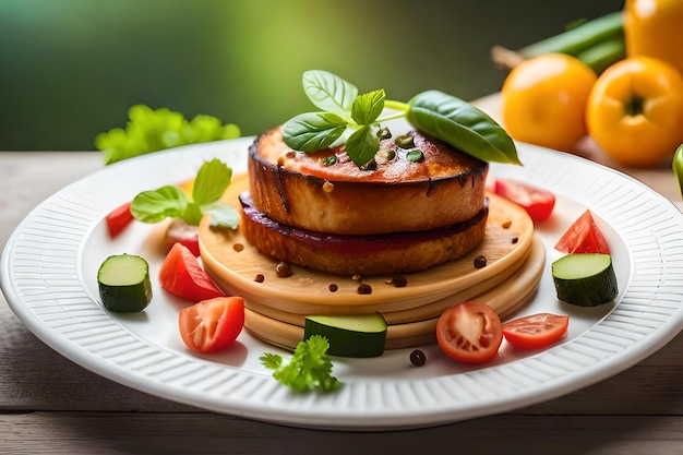 Une assiette de nourriture qui porte le mot nourriture