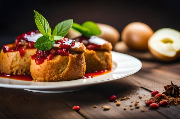 une assiette de nourriture avec une sauce aux canneberges