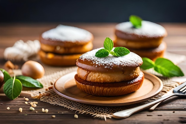 une assiette de nourriture avec un tas de pains dessus