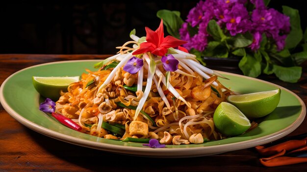 Une assiette de Pad Thai