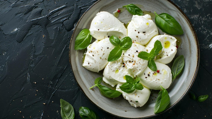 Photo une assiette de poisson blanc avec du basilic vert et du basilice