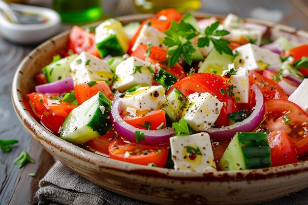 Une assiette de salade grecque horiatiki