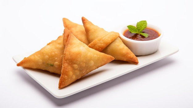 Une assiette de samosas de l'Inde IA générative