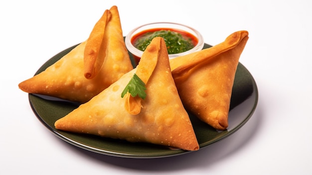 Une assiette de samosas de l'Inde IA générative