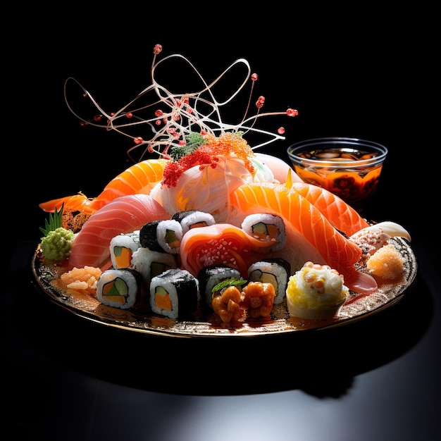 une assiette de sushi avec le numéro 2 dessus