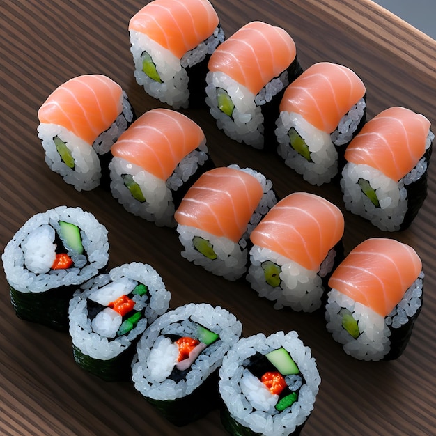 Une assiette de sushis aux multiples saveurs