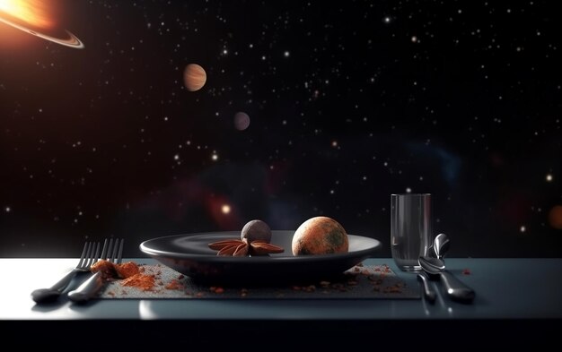 Photo une assiette sur le thème de la guerre des étoiles