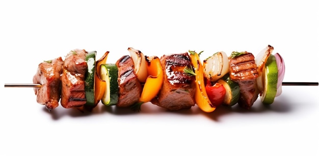 Photo une assiette de viande grillée avec des légumes dessus