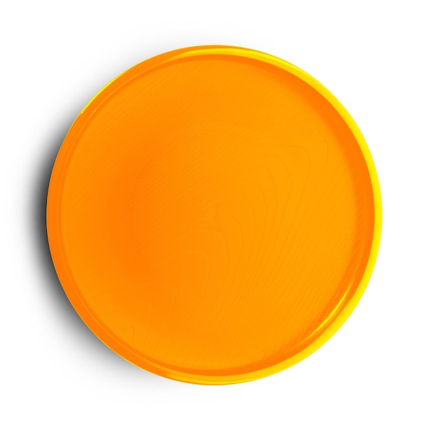 assiette vide sur fond blanc.