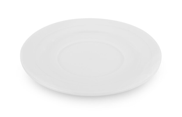 Assiette vide isolé sur blanc