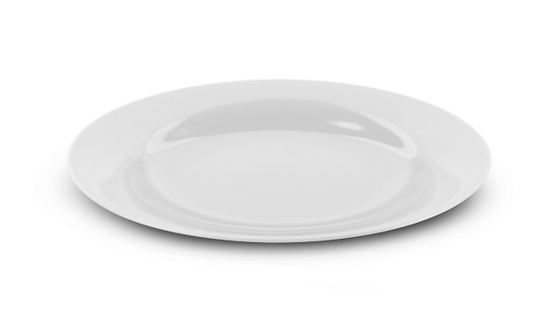 Assiette vide isolé sur blanc