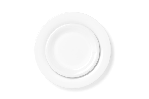 Assiette vide isolé sur blanc