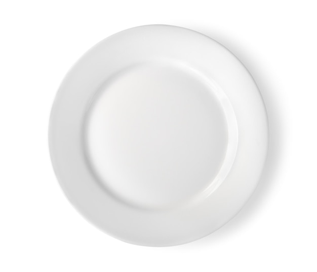 Assiette vide isolé sur un fond blanc Clipping Path