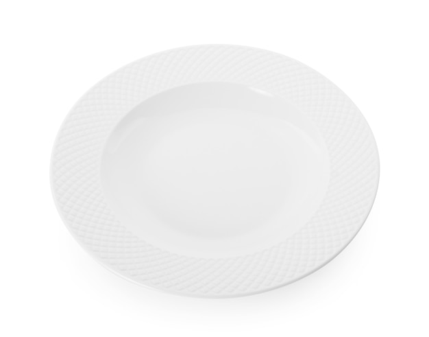 assiette vide isolé sur fond blanc