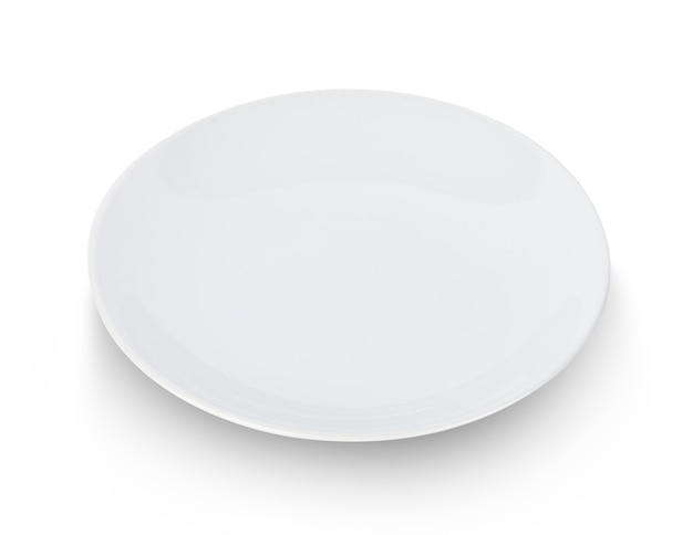 Assiette vide isolé sur fond blanc