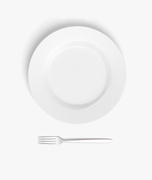 Assiette vide sur tableau blanc