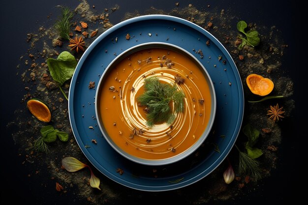 Photo des assiettes en céramique pour une soupe savoureuse
