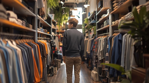 Photo assistante de vente dans un magasin de vêtements