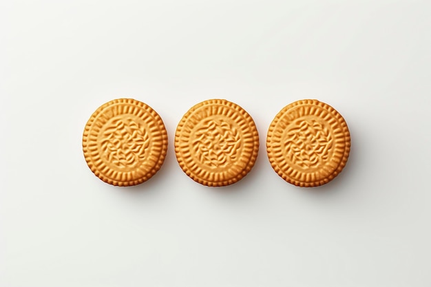 Assortiment alléchant de biscuits présentés sur un fond blanc propre, idéal pour divers concepts culinaires