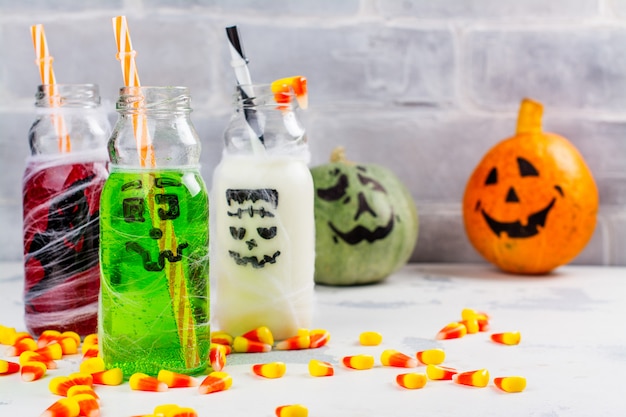 Assortiment de boissons d'Halloween