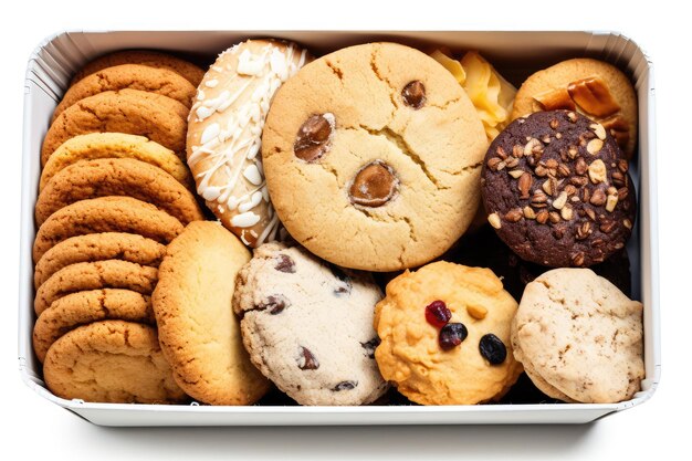 assortiment de cookies dans la boîte publicité professionnelle photographie alimentaire