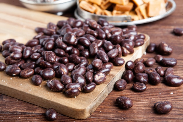 Assortiment de délicieux fond de bonbons au chocolat