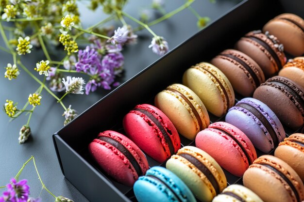 Un assortiment exquis une élégance vibrante de macarons