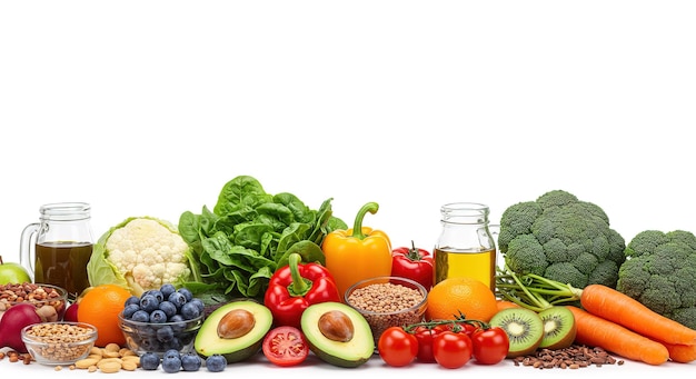Assortiment de fruits et légumes frais et colorés