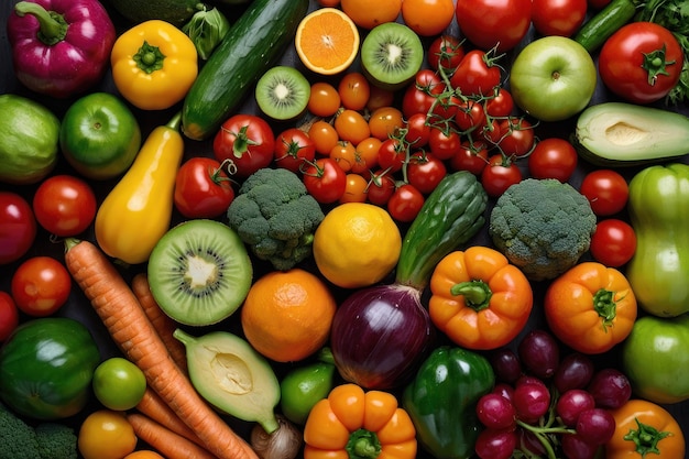 Un assortiment de légumes frais colorés
