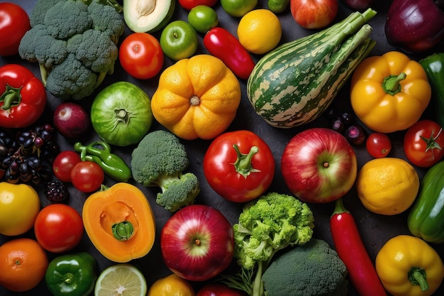 Un assortiment de légumes frais colorés