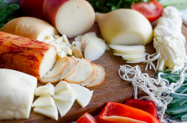 Assortiment de pâtes filata maison au fromage