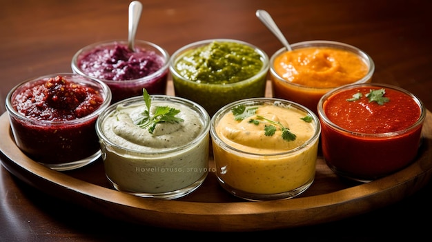 Assortiment de sauces et salsas maison