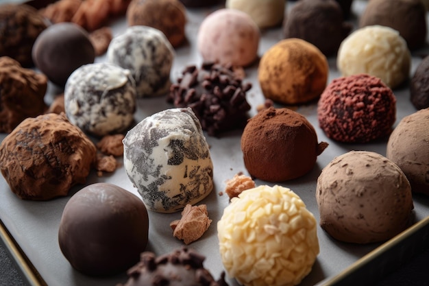 Assortiment de truffes aux saveurs et textures variées