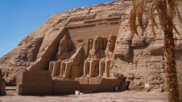 Assouan Egypte Grand Abou Simbel temple du pharaon Ramsès II dans le sud de l'Egypte en Nubie