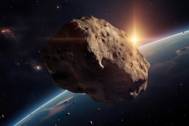 Un astéroïde s'écrase sur une planète générée par l'IA.