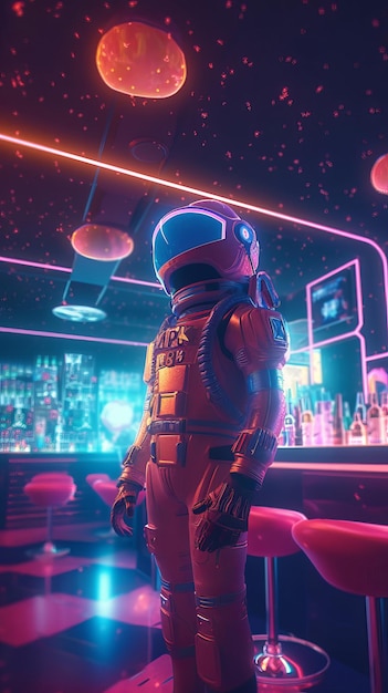 Astronaute 3d Sur la piste de danse AI générative
