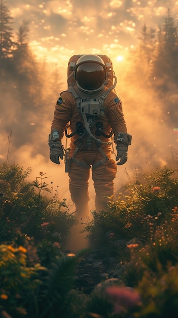 Photo astronaute 5k art de science-fiction réaliste éléments d'image fournis par la nasa