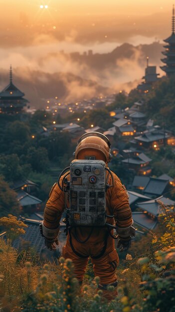 Photo astronaute 5k art de science-fiction réaliste éléments d'image fournis par la nasa