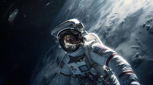 Astronaute 5K art de science-fiction réaliste Éléments d'image fournis par la NASA