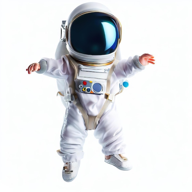 Astronaute aérosol avec fond blanc