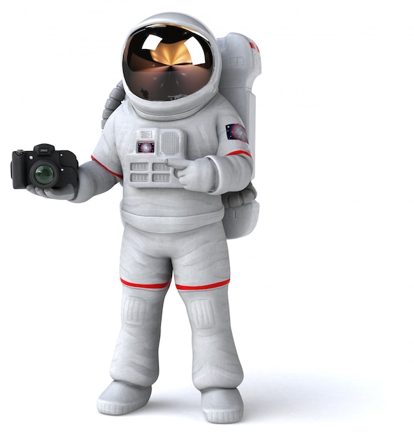 Astronaute amusant avec caméra