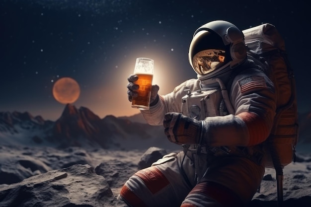 Un astronaute boit de la bière sur la planète Generative AI