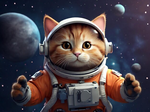 Photo astronaute chat avec des antécédents spatiaux