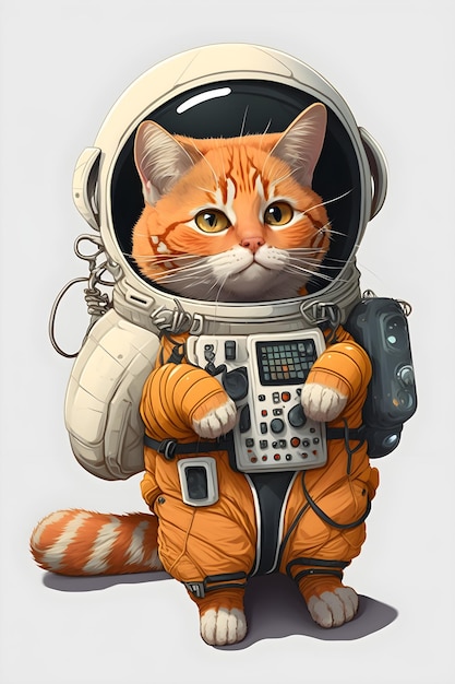 astronaute chat mignon